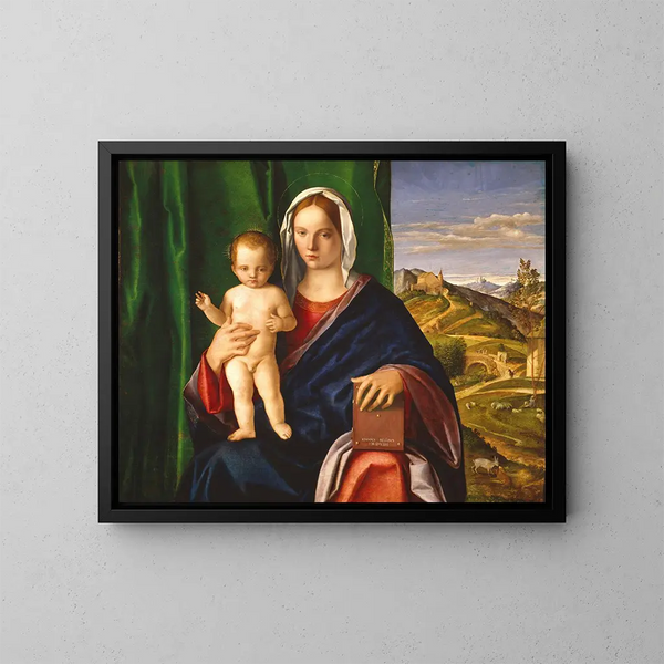 Vierge à l'Enfant - Giovanni Bellini — inramlat konstverk på väggen
