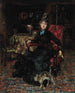 en sittande dam med en katt - Giovanni Boldini — vy av konstverket