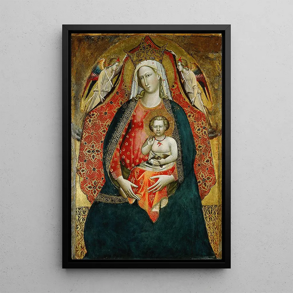 Vierge à l'Enfant med änglar - Giovanni Dal Ponte — inramlat konstverk på väggen