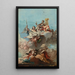 Triumf av dygd - Giovanni Domenico Tiepolo — inramlat konstverk på väggen