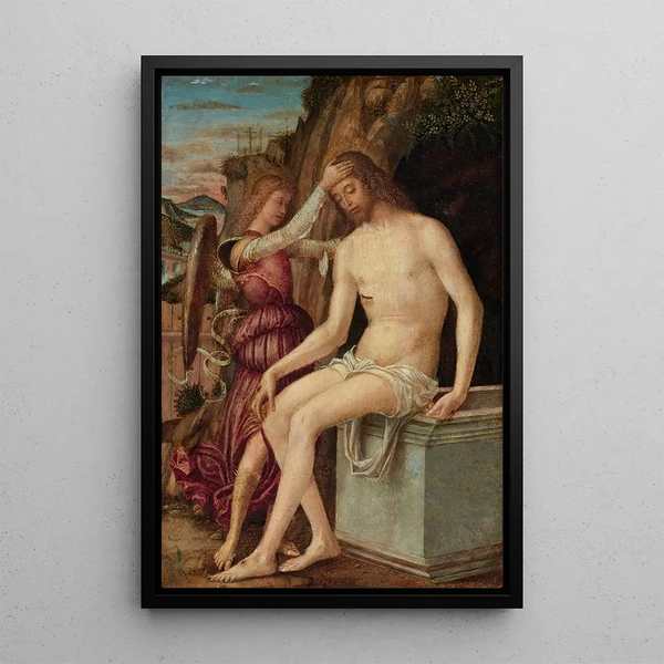 Le Christ ressuscité avec un ange - Giovanni Francesco Maineri — inramlat konstverk på väggen