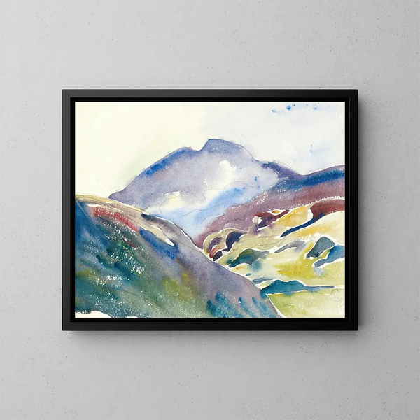 landskapsbild av hög berg - Giovanni Giacometti — inramlat konstverk på väggen