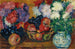 stilleben med asters, äpplen och druvor - Giovanni Giacometti — vy av konstverket
