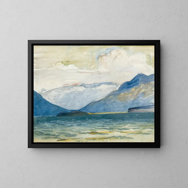 Vue depuis Plaun Da Lej vers la péninsule de Chast - Giovanni Giacometti — inramlat konstverk på väggen