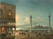 La Piazzetta de San Marco au clair de lune à Venise - Giovanni Grubacs — vy av konstverket