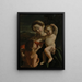 La Vierge à l'Enfant avec le petit saint Jean-Baptiste - Giovanni Lanfranco — inramlat konstverk på väggen