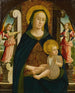 La Vierge à l'Enfant trônant avec deux anges - Giovanni Mazone — vy av konstverket