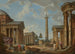 En romantisk fantasibild av romerska ruiner - Giovanni Paolo Panini — vy av konstverket
