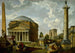 Fantastisk målning med Panthéon och andra monument från det antika Rom - Giovanni Paolo Panini — vy av konstverket