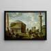 Fantastisk målning med Panthéon och andra monument från det antika Rom - Giovanni Paolo Panini — inramlat konstverk på väggen