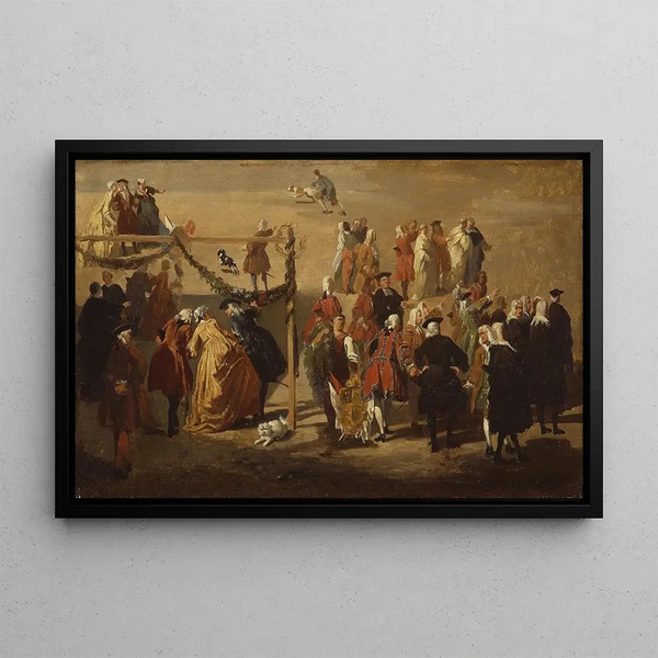 Festival på Piazza Navona - Giovanni Paolo Panini — inramlat konstverk på väggen