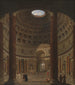 den inre av Pantheon i Rom - Giovanni Paolo Panini — vy av konstverket