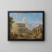 Landskapsmålning med Colosseum och Konstantins båge i Rom - Giovanni Paolo Panini — inramlat konstverk på väggen