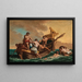 Marins räddar en ung pojke som driver bort i havet i en korg - Giovanni Paolo Panini — inramlat konstverk på väggen