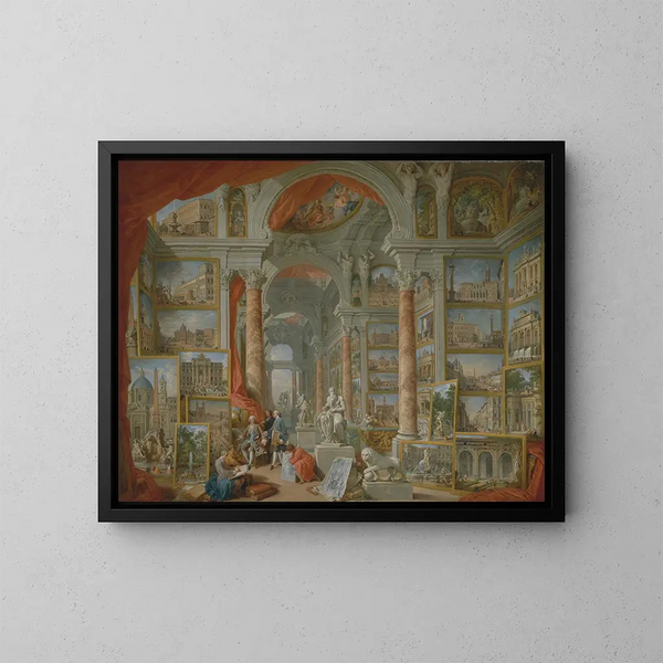 Rome moderne - Giovanni Paolo Panini — inramlat konstverk på väggen