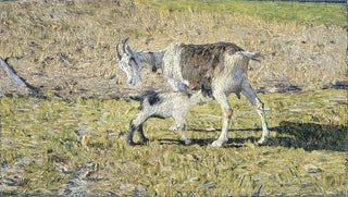 Giovanni Segantini - A Goat with her Kid.webp