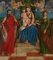 La Vierge à l'Enfant avec saint Jacques et sainte Lucie - Girolamo Denti — vy av konstverket