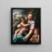La Vierge à l'Enfant avec le petit saint Jean-Baptiste - Girolamo Macchietti — inramlat konstverk på väggen