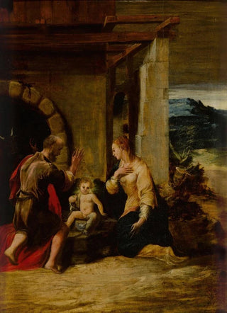 Girolamo Mazzola Bedoli - The Holy Family in a landscape.webp