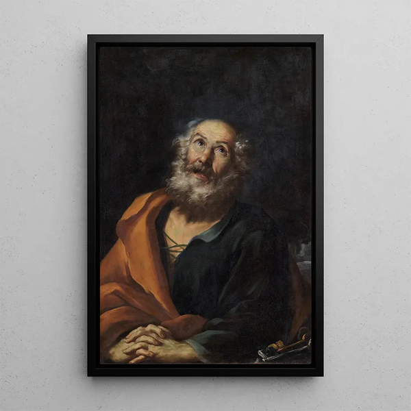 Saint Pierre pénitent - Girolamo Troppa — inramlat konstverk på väggen