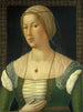 Portrait av en ung kvinna - Girolamo di Benvenuto — vy av konstverket