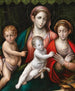 La Vierge à l'Enfant avec l'enfant saint Jean-Baptiste et sainte Catherine d'Alexandrie - Giulio Francia et Atelier — vy av konstverket