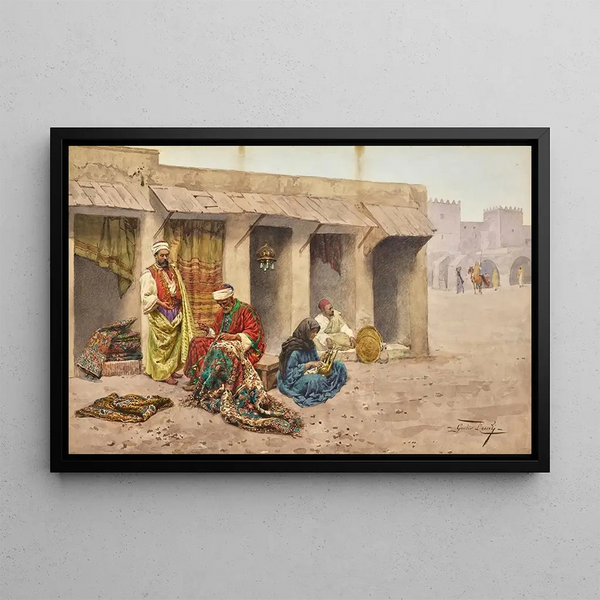Le Réparateur de tapis - Giulio Rosati — inramlat konstverk på väggen