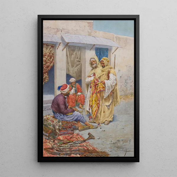 Le vendeur de tapis - Giulio Rosati — inramlat konstverk på väggen