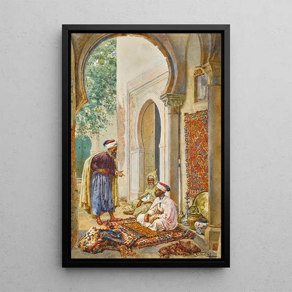 Le marchand - Giulio Rosati — inramlat konstverk på väggen