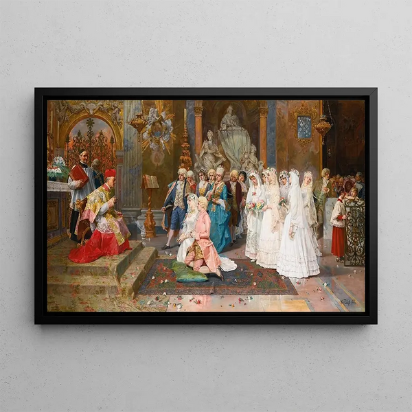 Le Mariage - Giulio Rosati — inramlat konstverk på väggen