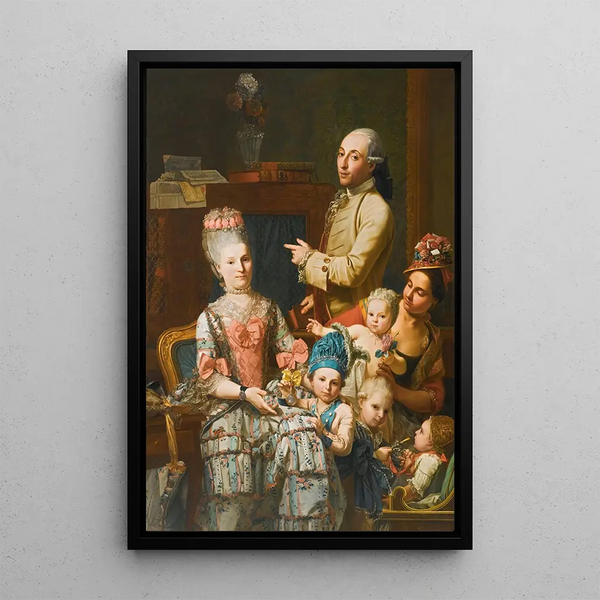 Antonio Ghedini och hans familj - Giuseppe Baldrighi — inramlat konstverk på väggen