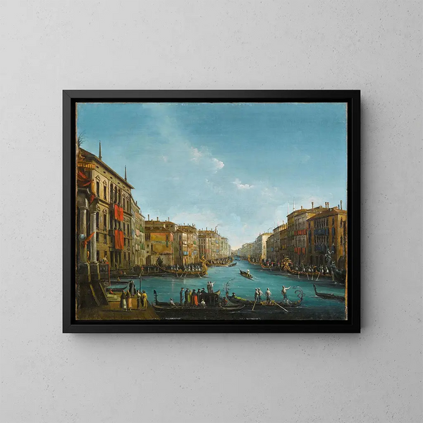 La régate sur le Grand Canal à Venise - Giuseppe Bernardino Bison — inramlat konstverk på väggen