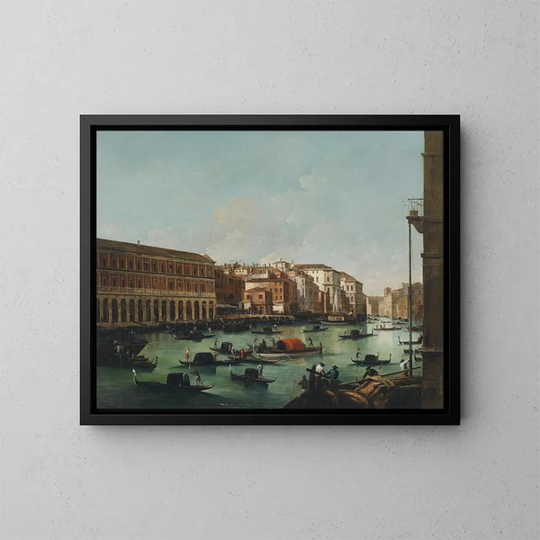 Venise, Grand Canal med nya byggnader - Giuseppe Bernardino Bison — inramlat konstverk på väggen