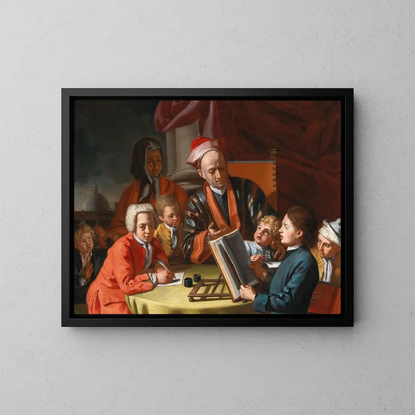 La Leçon - Giuseppe Bonito — inramlat konstverk på väggen