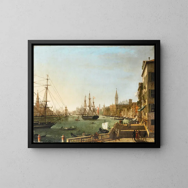 Grand Canal i Venedig - Giuseppe Borsato — inramlat konstverk på väggen