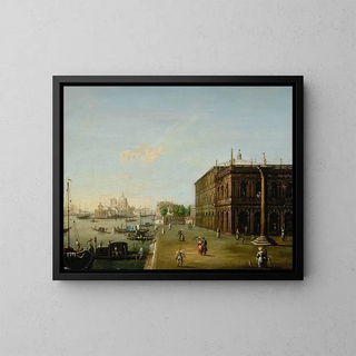 Giuseppe Borsato - Venice a view of the Molo with the Libreria.webp