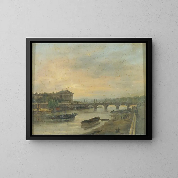 Le Palais Bourbon et le pont Louis XVI, pont de la Concorde - Giuseppe Canella — inramlat konstverk på väggen
