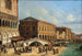 Venedig, vy över Riva degli Schiavoni med Ponte della Paglia - Giuseppe Canella — vy av konstverket