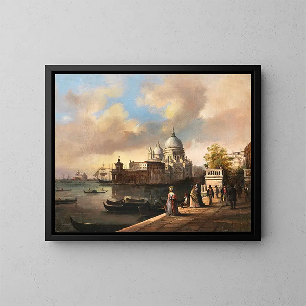 Entré de Venise aux Giardini Reali - Giuseppe Canella — inramlat konstverk på väggen