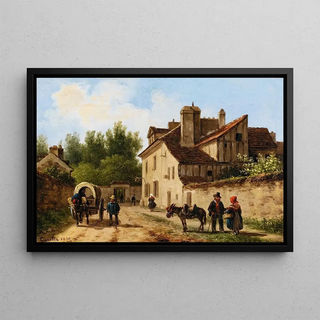 Giuseppe Canella - Village Street In The Suburbs Of Paris.webp
