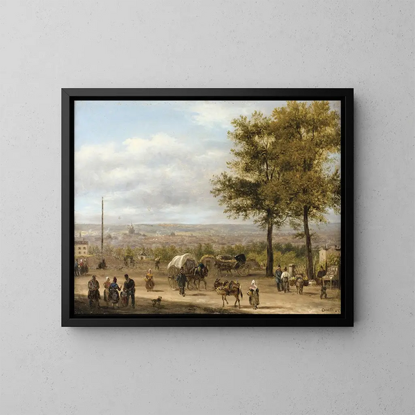 Vue des hauteurs de Paris - Giuseppe Canella — inramlat konstverk på väggen