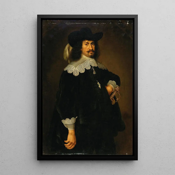 Portrait av en adelsman - Giuseppe Nuvolone — inramlat konstverk på väggen