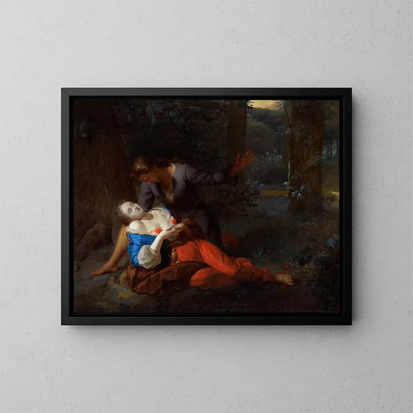 Céphale och Procris - Godfried Schalcken — inramlat konstverk på väggen