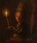 Flicka med ett tändt ljus - Godfried Schalcken — vy av konstverket