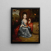 ett porträtt av en ung flicka som man tror är Anne Conslade - Godfried Schalcken — inramlat konstverk på väggen