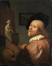 Portrait av en konstnär i hans verkstad - Godfried Schalcken — vy av konstverket
