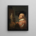Portrait av en konstnär i hans verkstad - Godfried Schalcken — inramlat konstverk på väggen