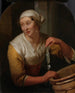 en kvinna som säljer sill - Godfried Schalcken — vy av konstverket