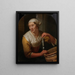 en kvinna som säljer sill - Godfried Schalcken — inramlat konstverk på väggen