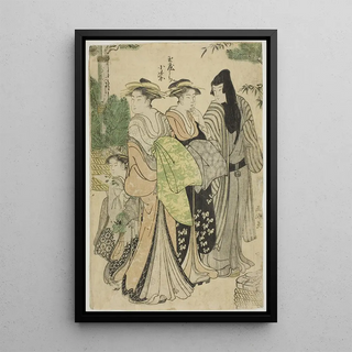 Gokyo - The Courtesan Komurasaki of the Tamaya Parading with Her Attendants.webp